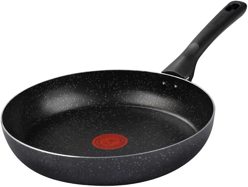 Frigideira Rochedo Stone Pro 26cm Preto com Efeito Pedra e Antiaderente Minerium, Alta Resistência e Durabilidade, Cabos Ergonômicos e Base Limpa Fácil