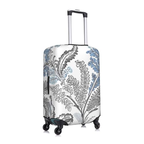 White Paisley Print Travel Luggage Cover Elastic Baggage Protector For Men Women Fits 18-21 Inch Luggage Suitcase Covers3