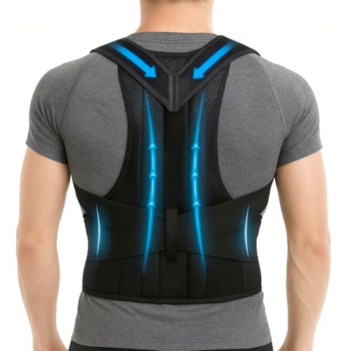 Back Brace Support Posture Corrector for Men – Full Back Support for Upper, Mid & Lower Back Pain