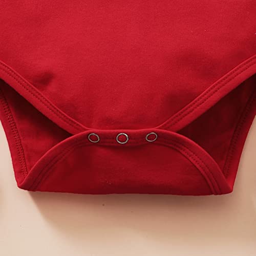 Magic Park Infant Girl One Piece Romper Baby Girls Ruffle Sleeve Bodysuit Toddler Girl Shirts Jumpsuit (Red, 6-12 Months) #TOP5