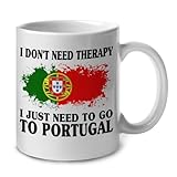No Necesito Terapia, Solo Necesito Ir A Portugal Taza Chic Tazas De Cerámica Duradero Mug Para Escuela Cappuccino Espresso Hogar 330Ml