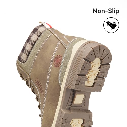 Image of ANJOUFEMME Outdoor Hiking Boots for Women Waterproof - Womens Ankle Boots Lightweight Snow Winter Boots for Trekking Walking