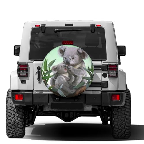 Image of Delerain Koalas Spare Tire Covers Waterproof Dust-Proof Spare Wheel Cover Universal Fit for Trailer, RV, SUV, Truck and Many Vehicle (17 Inch for Diameter 31 inch-33 inch)