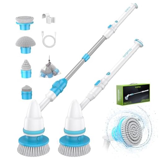 Oraimo Electric Spin Scrubber, Electric Bathroom Scrubber, 430RPM Cordless Shower Scrubber with Adjustable Extension Arm for Bathroom, 3 Replaceable Brushes for Bathtub, Grout, Tile, Wall, Floor, Sink