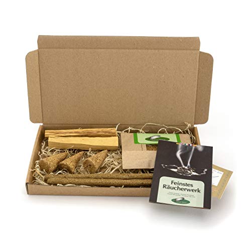 Native Spirit Palo Santo Kit de mudge 2 x bois 3 x cônes 2 x bâtons d'encens et poudre 10 g - Tout fait à la main directement du Pérou Cover