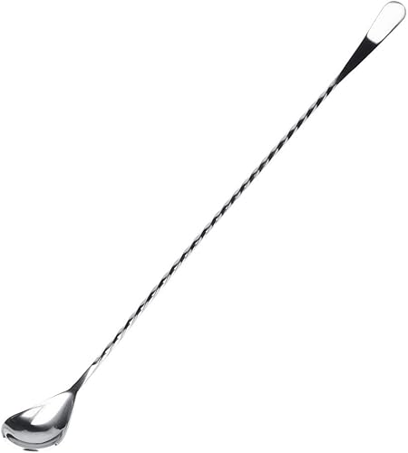 Cuchara de barra de 15.8 pulgadas, cuchara mezcladora de acero inoxidable, cuchara coctelera de bar, mezclador de charcos de bebidas, cuchara