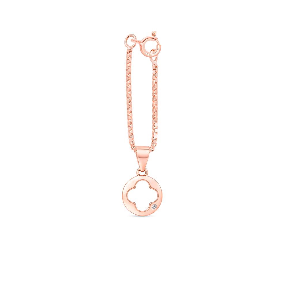 925 Silver Minimal Clover Charm | Open Circular Clover Frame with Crystal Accent, Charms for Watch, Phone Case, Bracelet, Keychains, Necklace | Gifts for Women and Girls | With Certificate of Authenticity