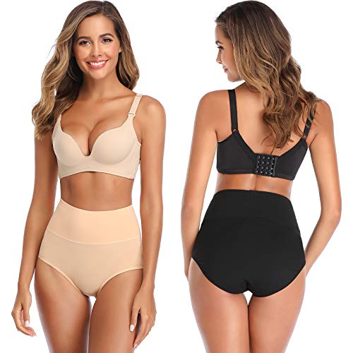 Image of Womens Underwear,Cotton Mid Waist No Muffin Top Full Coverage Brief Ladies Panties Lingerie Undergarments for Women Multipack