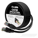Cat5e Ethernet Cable 25 FT, Long Cat 5e Internet Cable, Black Snagless Patch Cord, Flexible, Network, LAN...