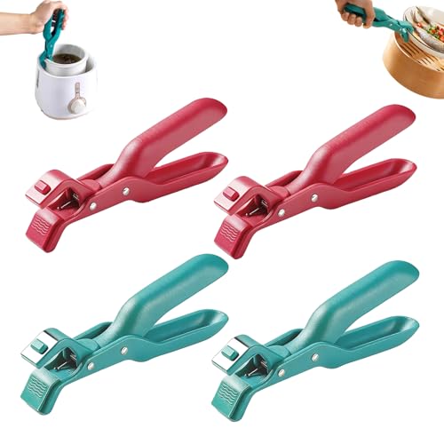 Hot Plate Grippers, Hot Plate Gripper Lifters Tongs, Multi-function Anti-Scald Bowl Clip, Silicone Non-slip Hot Dish Plate Holder, Kitchen Utensil for Bowls,Pans,Dishes (Mix-4pcs)
