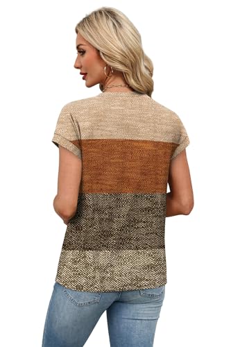 Image of Alaroo Womens Summer Tops Short Sleeve Shirts Crew Neck Tshirt Cute Trendy Tunic Blouses (S-3XL)