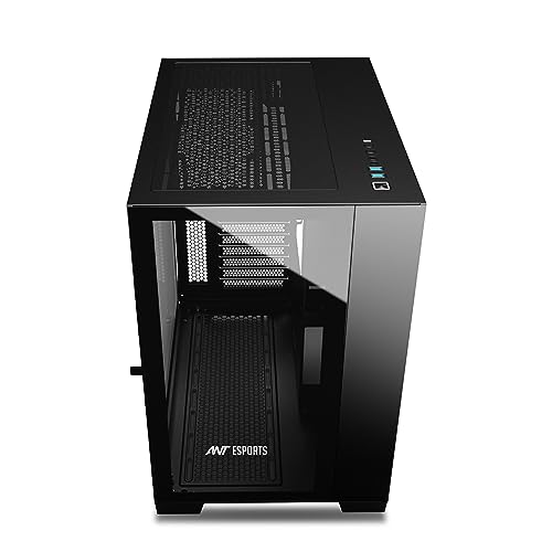Image of Ant Esports Crystal XL Mid-Tower Computer Case /Gaming Cabinet - Black | Support ATX, Micro-ATX, Mini-ITX