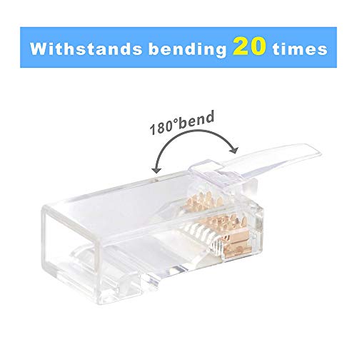 Vce Rj45 Cat6 Pass Through Connectors 50-Pack, Cat 6/Cat 5E Rj45 Ends Gold Plated For Solid Or Stranded Utp Network Cable, Ul Listed #TOP3