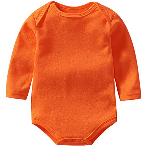 Newborn Baby Long Sleeve Bodysuits 100% Cotton Solid Color 0-24 Months 3-Pack Set2
