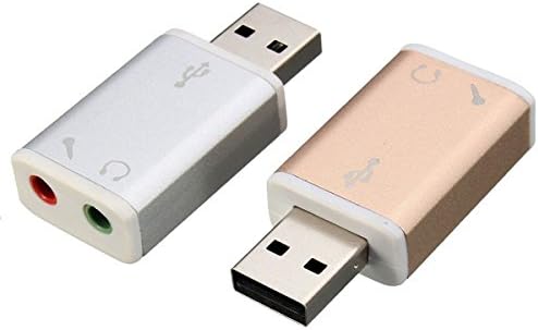 USB 2.0 External Mic Speaker 5.1 for Audio Sound Card Adapter Silver and Gold (Random: Color)