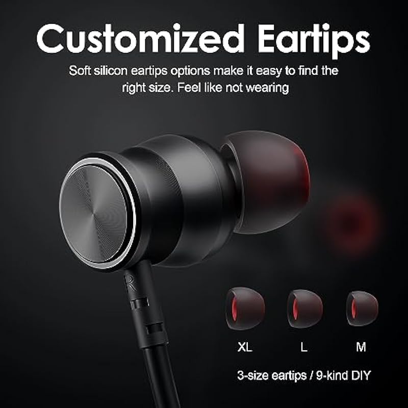 Bluetooth Headphones, 150H Playtime Wireless Bluetooth Earbuds w/Mic in-Ear Magnetic Neckband Earphone, IPX7 Sweatproof Deep Bass Headset for Home, Traveling, Outdoor, Business Trips Black 상세이미지 5