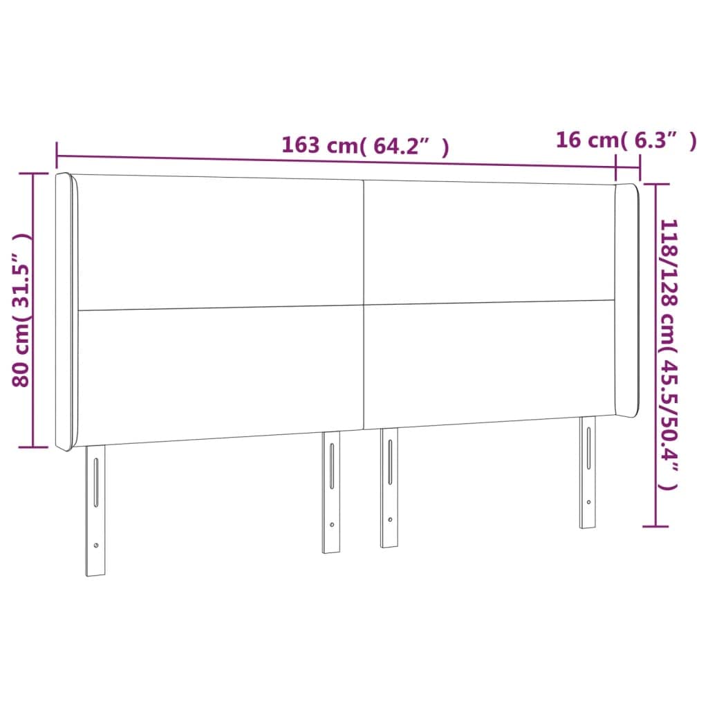 Cabecero de cama LED, color crema, 163 x 16 x 118/128 cm, altura regulable, piel sintética, espuma, luces coloridas, para jóvenes y adultos
