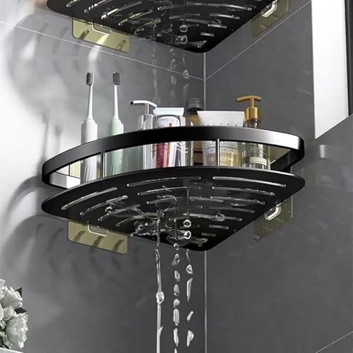 Image of Bathroom Organizer Without Drill | Self Adhesive Wall Shelf for Bathroom & Kitchen | Stainless Steel Bathroom Rack & Shampoo Holder | No Drill Wash Basin Storage Stand(Pack of2)