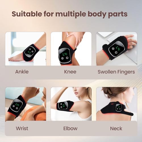 pinfriy Portable 5000mAh Wireless Red Light for Feet & Ankle, 48pcs LEDs Cordless Infrared Light Foot Wrap for Hand Joint Muscle Wrist Dogs Cats Horses, 5-30 Timer - 3