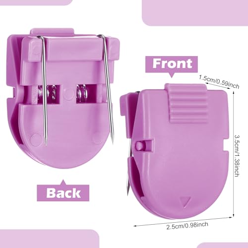 Image of Feifeiya 15 Pcs Cubicle Clips for Fabric Panels,Purple | Office Partition Wall Clips, 40-sheet Capacity for Notes Photos Memos, Metal Spring, Fits Cubicle Fabric Accessories