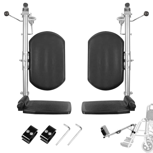 2 reposapiés para sillas de ruedas, reposapiés ajustables para sillas de ruedas, ajuste de ángulo 90° – 180°, carga de 100 kg, reposapiés elevables para sillas de ruedas, reemplazo universal para