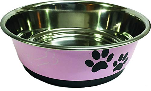 Mantovani Pet Diffusion Bol Acier avec Ring Rose 17 cm - 180 g Cover