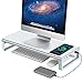 Produktbild Vaydeer USB 3.0 Monitorständer mit kabelloser Aufladung Aluminium Monitor Stand Riser Unterstützt Datenübertragung, Metall Monitor Ständer Unterstützt bis zu 32 Zoll für Computer, Laptop - Silber