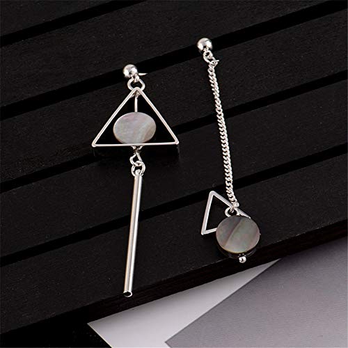 Asymmetric Earrings Geometric Triangle Long Bar Stick Chain Tassel Dangle Earrings For Women Pearl Shell Round Disc Fringe Drop Earrings Fashion Jewelry #TOP4
