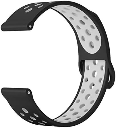 DDJOY Compatible Replacement for Withings Steel HR Sport Smartwatch 40mm/Samsung Galaxy Watch Active/Galaxy Watch 42mm/Verizon GizmoWatch Silicone Breathable Band, Medium (Black/White)