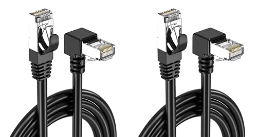 Cable Ethernet CAT6A SFTP 4.8FT 2 Pack Ángulo 90° miniatura 1