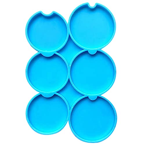 La Mejor comparativa de Mesa resina epoxi los mejores 5. 29 Bandeja de té de cristal, molde de resina epoxi de forma redonda, adecuado para manualidades, decoración del hogar, mesa, bandeja de vino