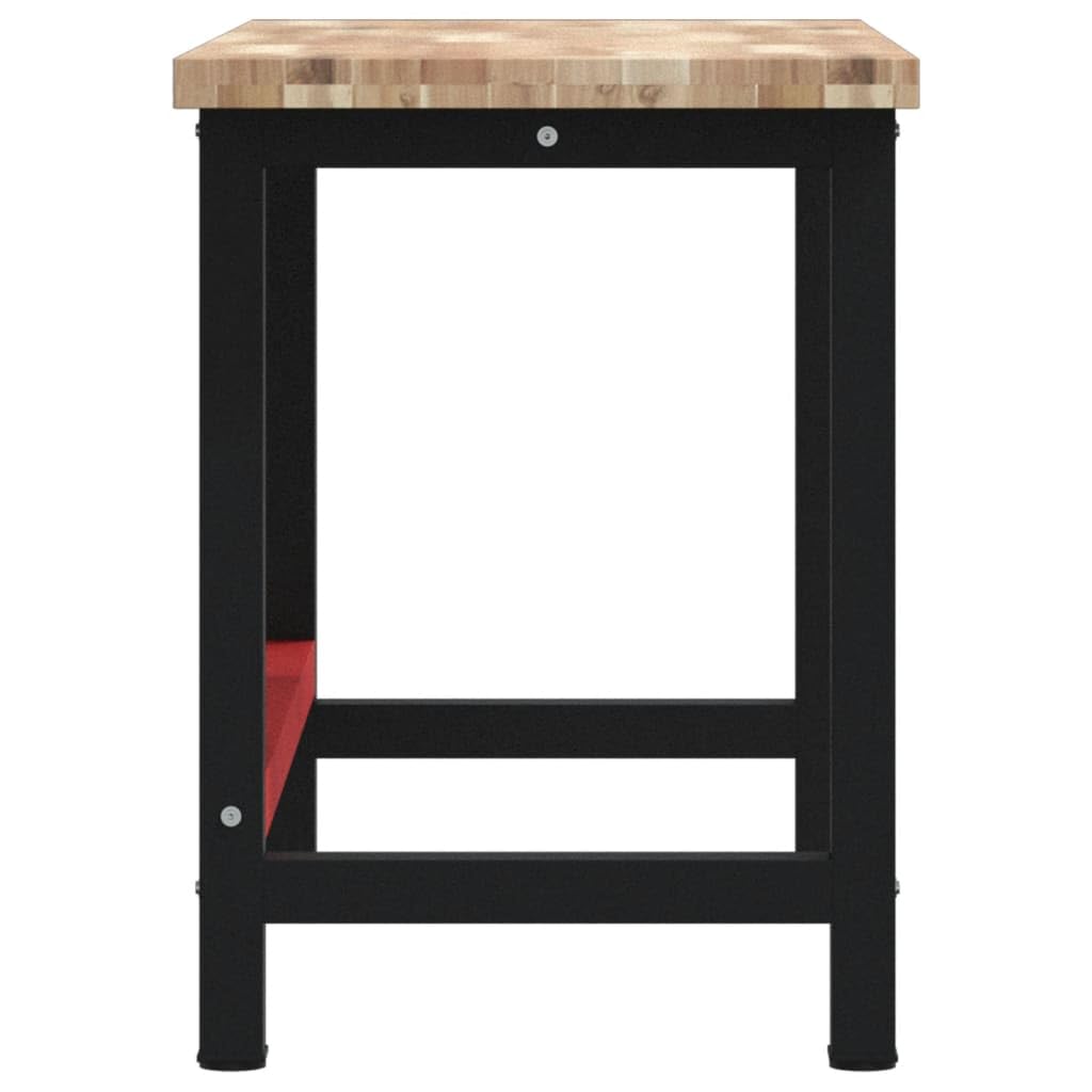 vidaXL Banco da Lavoro 140x60x83 cm Legno Massello Acacia Rettangolare, tavolo da lavoro, postazione da lavoro, banco da lavoro in metallo
