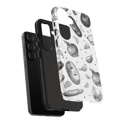 Coque Samsung S25 motif végétal noir et blanc finition premium - 4