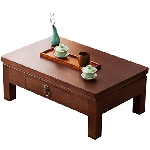 Table basse marron 50x40x30cm avec tiroirs de rangement - 2