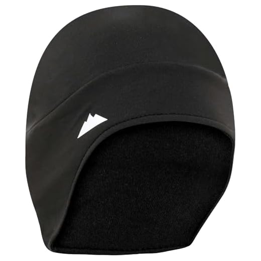 Tough Headwear Thermal Helmet Liner Skull Caps for Men -Winter Running Beanie,Helmet Cap & Cycling Caps for Running,Skiing,Winter Sports Black