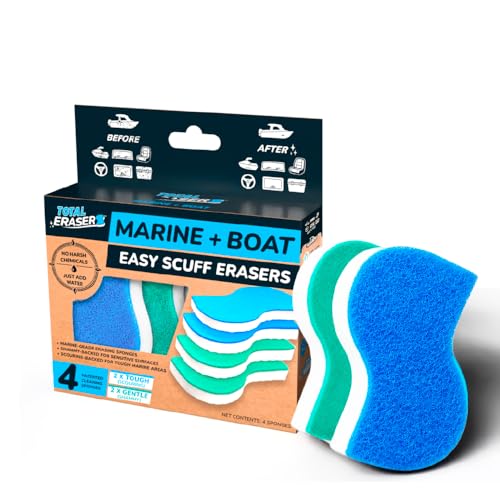 BoatERASERS Dual-Sided Boat Cleaner Sponges, Water-Activated Marine and Boat Eraser for Fiberglass, Vinyl & Gelcoat, Removes Scuffs, Dirt & Waterline Marks, No Harsh Chemicals (4 Pack) - image 1