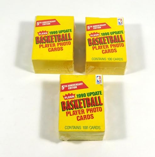 Lot of (3) 1990-91 Fleer Update Basketball Factory Boxed Sets (100 Cards/Set) - Sports Memorabilia