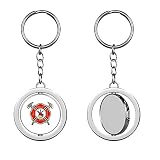 PRS Vinyl Maltese Axe Shaped Berkeley FIRE and Rescue Logo (Firefighter) Keychain Spinning Round Chrome Metal Key Chain