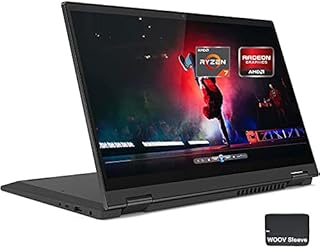 Lenovo New Flex 5 14 pulgadas 2 en 1 portátil con visualización táctil, 8 núcleos AMD Ryzen 7 4700U (Beat i7-8550U), FHD IPS, retroiluminado, huella digital, incluido con funda Woov, Win 10, negro (8
