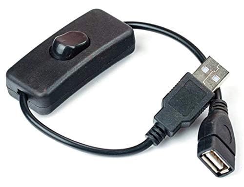 Eatech USB 2.0 A Male to Female Extension Extender with Button Switch ON Off Power Supply Charging Cable Cord Line for Lamp Light Fan Cooler (28 cm, Black)-image-45