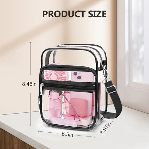 Blvornl Adjustable Clear Crossbody Bag - Stadium Approved PVC Purse