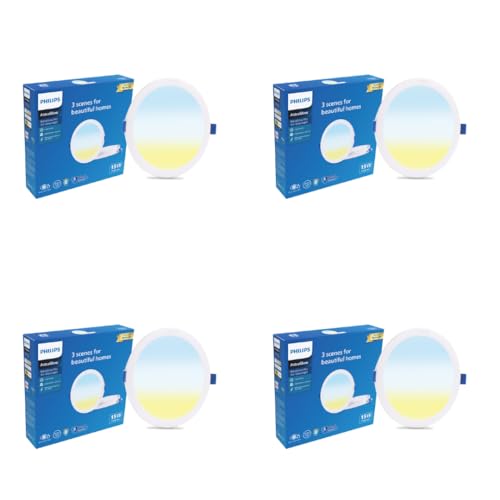 Image of PHILIPS 15W 3in1 Round AstraGlow Pro LED Ceiling Light | Slim Surface Panel for Home & Office | Energy Efficient Bright LED Fixture | Pack of 4