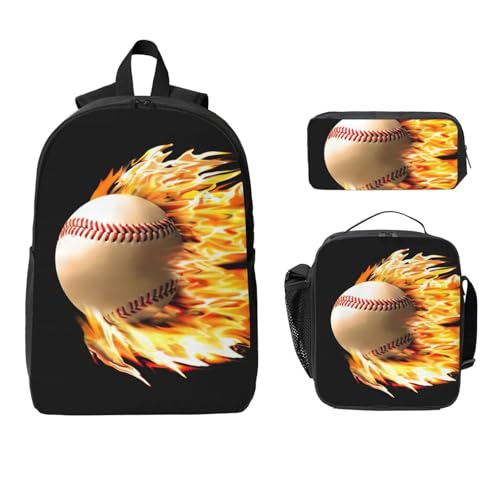 Sac à dos école baseball EdWal avec boîte déjeuner et trousse