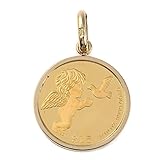 [ハッピーグッツショップ] 純金 K24 エンジェル 天使 1/10oz コイン ペンダントトップ ゴールド 枠
