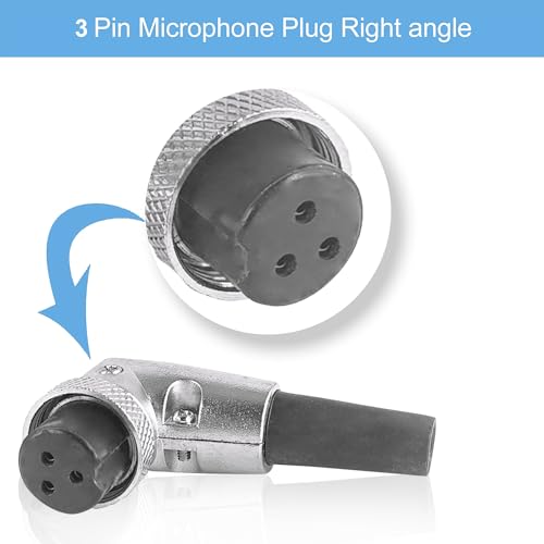Image of MX 3 Pin XLR Microphone pin Pure Copper Nickel Plated for High Conductivity microphone (3-Pin Male Connector (Right-Angle), Pack of 4, Male Connector)