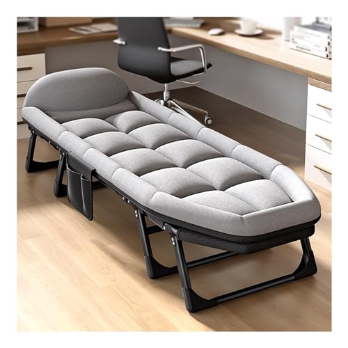 Folding Bed with Memory Foam Mattress Folding Camping Cot with Cushion & Pillow Heavy Duty Outdoor Indoor Bed Portable Foldable Guest Beds (Grey Large with Pillow)