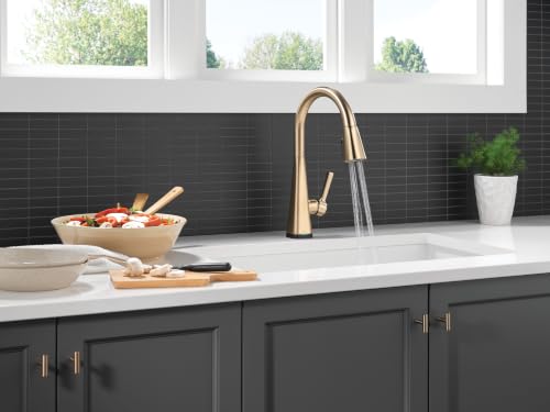 Delta Lenta Touchless Kitchen Faucet with Touch Technology, Brushed Gold Kitchen Sink Faucet with Pull Down Sprayer, Single Hole, Champagne Bronze 19802TLZ-CZ-DST - image 2
