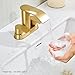 Ultimate Unicorn Bathroom Faucet for Sink Brushed Gold, 4 Inch Bathroom Sink Faucet for 3 or 2 Holes, 2 Handle Waterfall Faucets with Pop up Drain, Centerset Faucets for RV Counter