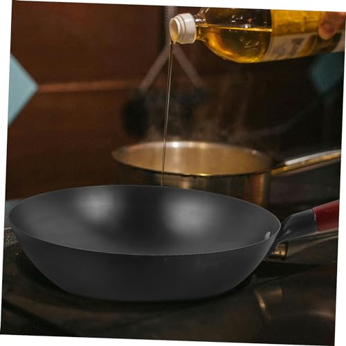 Wok tradicional de hierro con mango de madera aislante miniatura 5