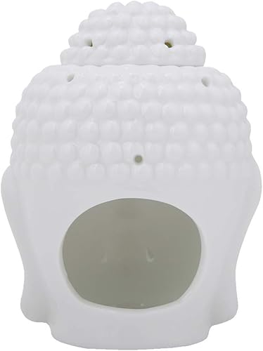 Miniatura 4 de Incensario de aceite esencial de cabezas de Buda de cerámica, cera de aromaterapia, quemadores de aceite, candelitas, candelabros, adorno de Buda